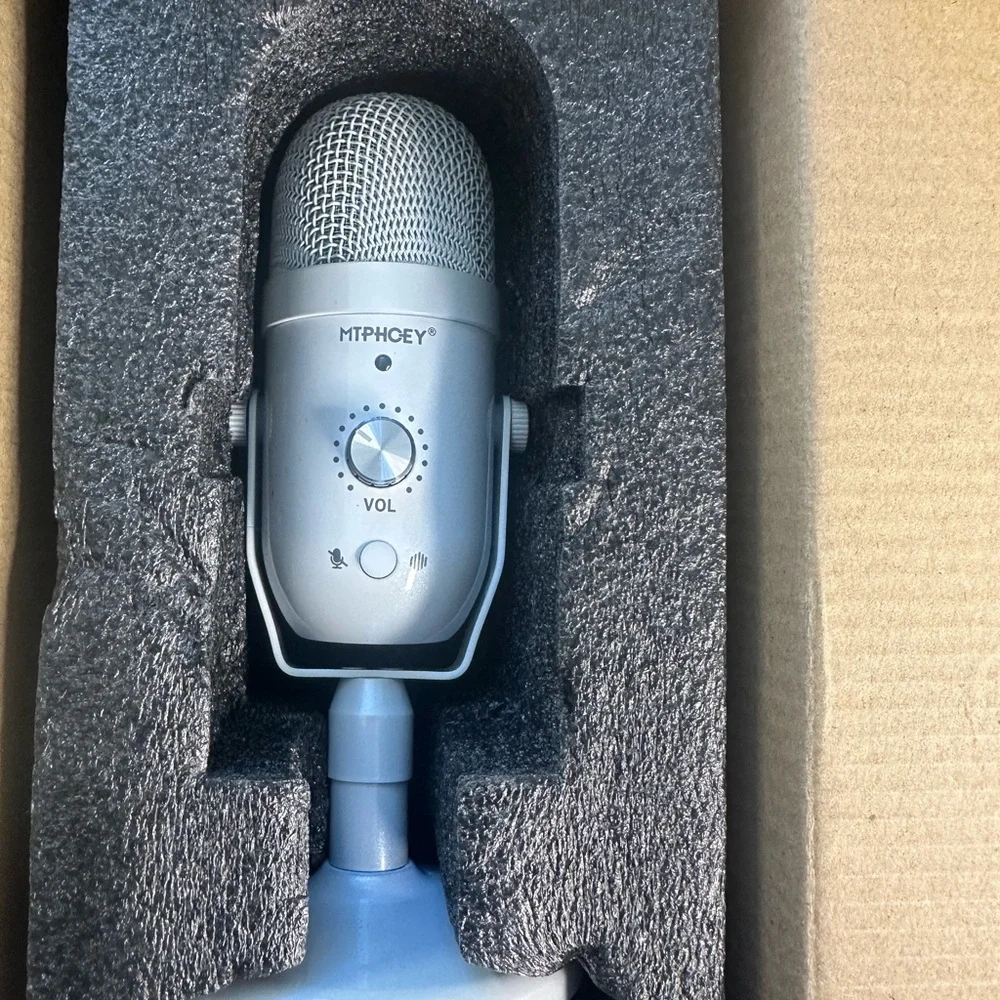 MTPHOEY USB Condenser Microphone Podcast Streaming Mic w/ Stand